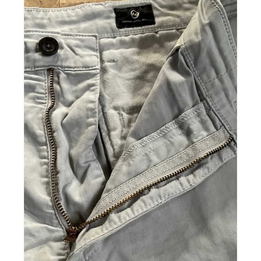 AG Adriano Goldschmied The Wanderer Slim Fit‎ Chino Shorts Light Grey Mens 38-40